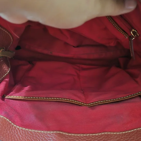 Beautiful red leather Dooney & Bourke purse with crossbody option